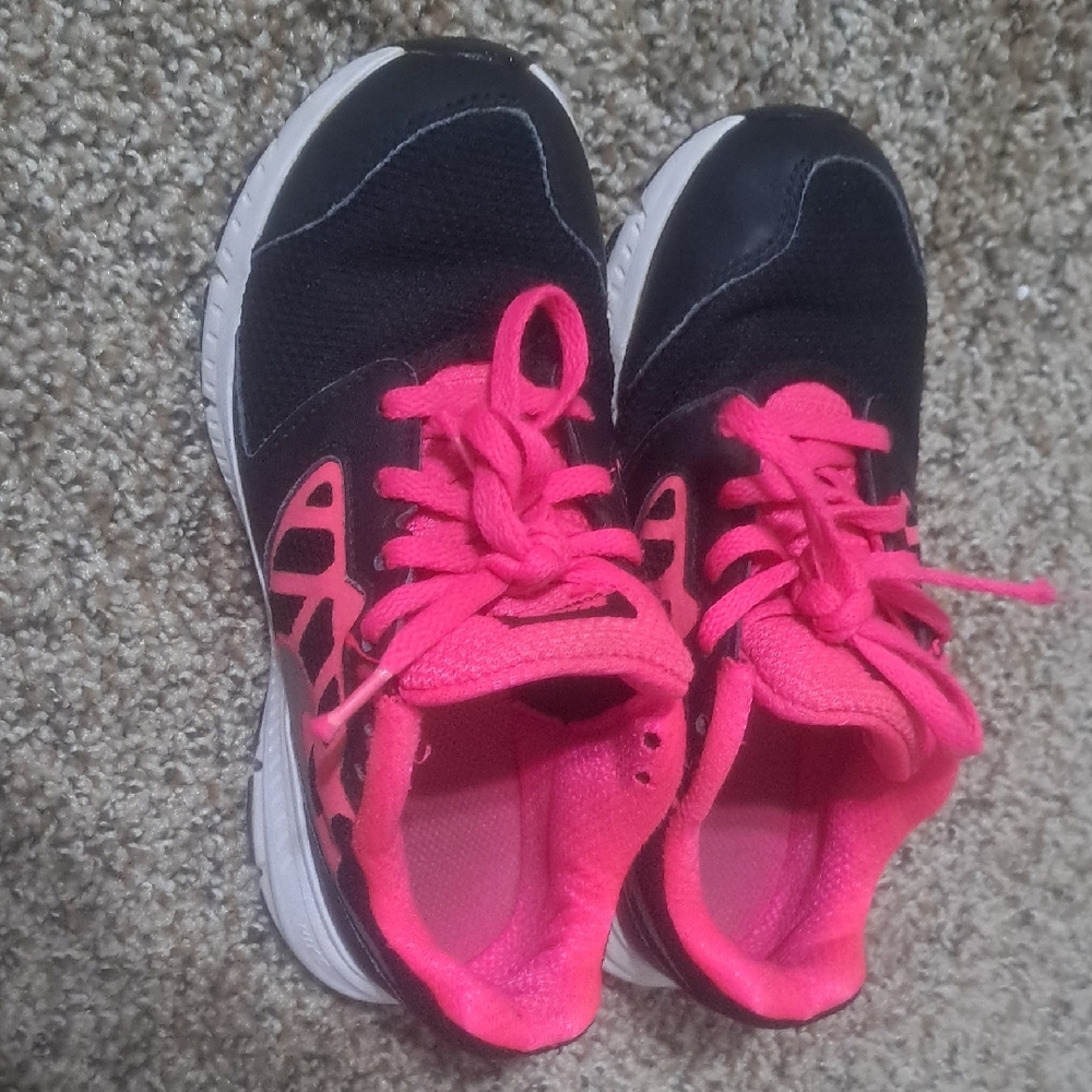 Kids Black and Pink Nike Shoes